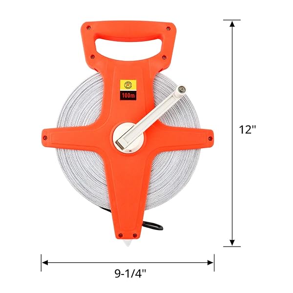 QWORK QWORK 1/2 x 330 Open Reel Dual Sided Fiberglass Tape Measure for Engineers Yard and Field Use - View 6 of 6