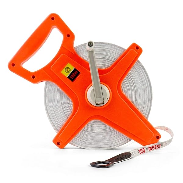 QWORK QWORK 1/2 x 330 Open Reel Dual Sided Fiberglass Tape Measure for Engineers Yard and Field Use - View 2 of 6
