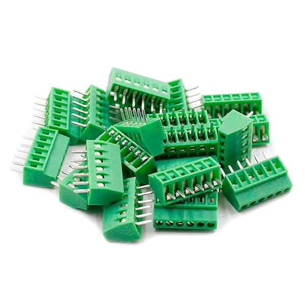 Hxchen Hxchen 6 Pin 2.54mm Pitch 150V 6A PCB Mount Screw Terminal Block Connector 20 Pcs for 26-18AWG Wiring - View 3 of 6