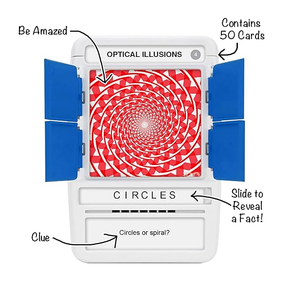 100 PICS 100 PICS Optical Illusions Fun Gift for Teens and Kids 50 Mind-Blowing Cards in Slide Reveal Case Perfect for Travel and Stocking Stuffers - View 3 of 10