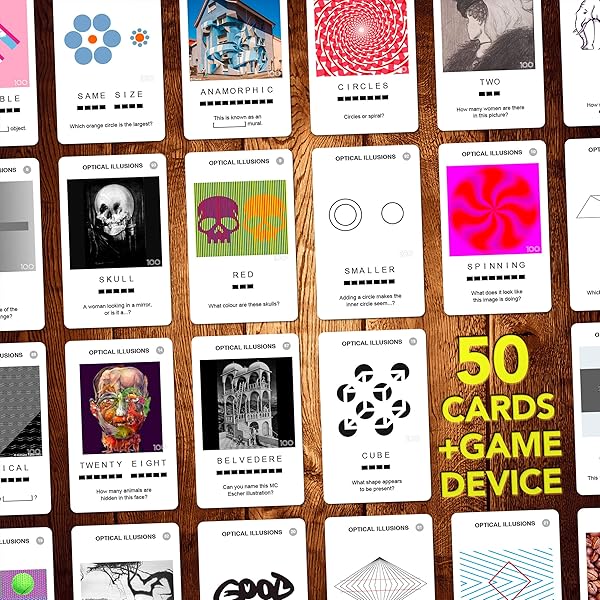 100 PICS 100 PICS Optical Illusions Fun Gift for Teens and Kids 50 Mind-Blowing Cards in Slide Reveal Case Perfect for Travel and Stocking Stuffers - View 5 of 10