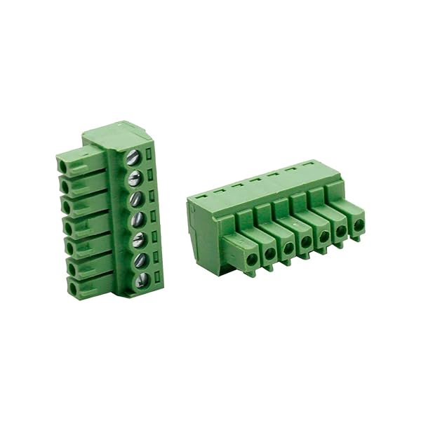 Hxchen Hxchen 7 Pin 300V 10A KF2EDGK 3.5mm Pitch PCB Screw Terminal Block Connector Green Pack of 20 - View 3 of 4