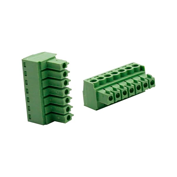 Hxchen Hxchen 7 Pin 300V 10A KF2EDGK 3.5mm Pitch PCB Screw Terminal Block Connector Green Pack of 20 - View 4 of 4