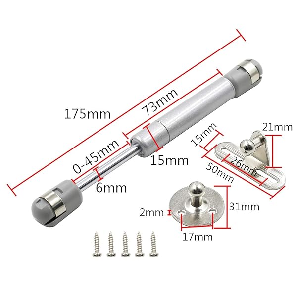 Hxchen Hxchen 4Pcs 6 Inch 30N Hydraulic Cabinet Hinge Soft Close Lid Support Gas Spring with Glue Head - View 4 of 10
