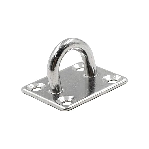 Hxchen Hxchen 10Pcs M5 Heavy Duty Pad Eye Plate Hook U Shaped Stainless Steel Hardware for Sail Shade and Hammock Installation - View 6 of 9