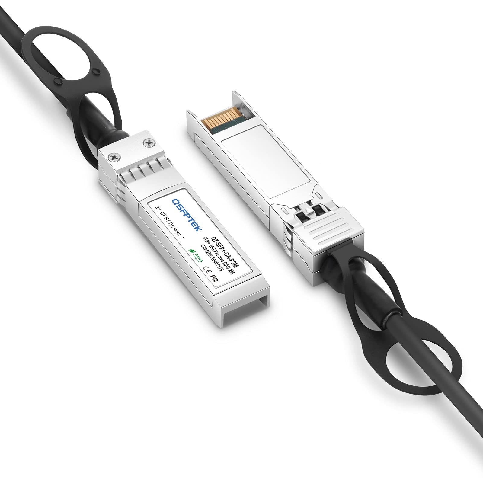 QSFPTEK 10G SFP+ DAC Cable 2m Passive Direct Attach Copper Twinax for Cisco Ubiquiti D-Link Netgear Open Switch Devices - View 2 of 7