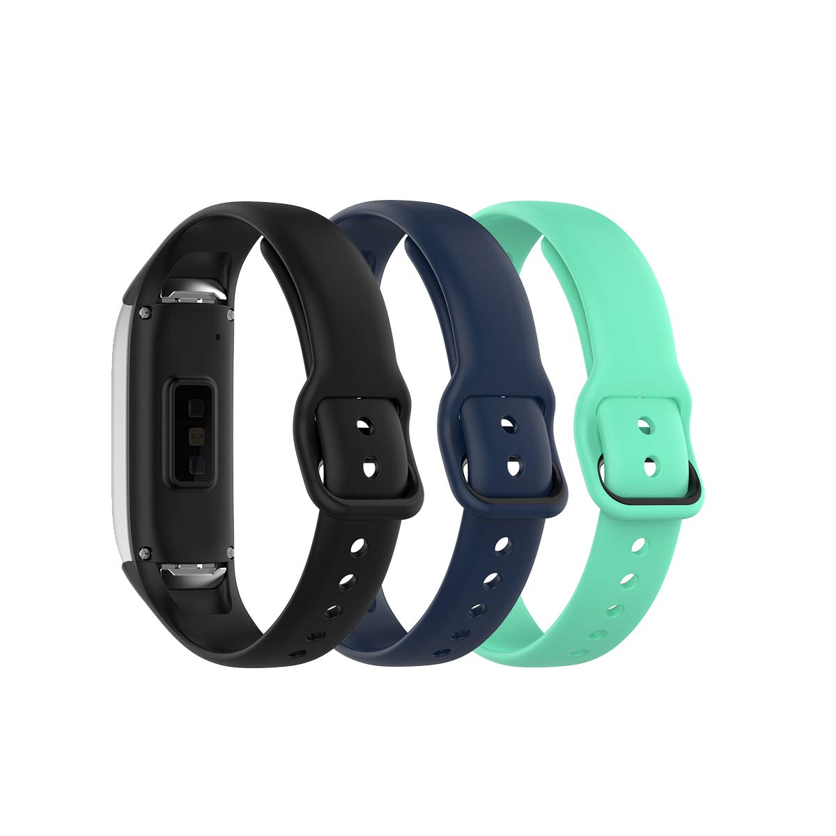 TenCloud TenCloud Bands for Samsung Galaxy Fit 2019 Fitness Band Sport Metal Secure Fastener Black Navy Red - View 7 of 9
