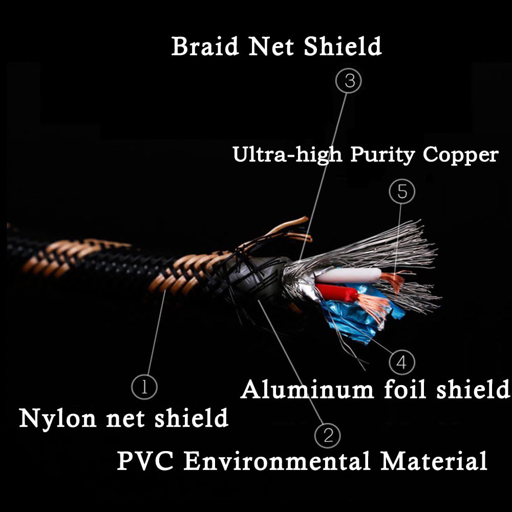SKW SKW RCA Y Splitter Cable 1 Male to 2 Male Subwoofer Cord 6.5ft Ultra High Purity Copper for Home Theater and Stereo Audio - View 3 of 7
