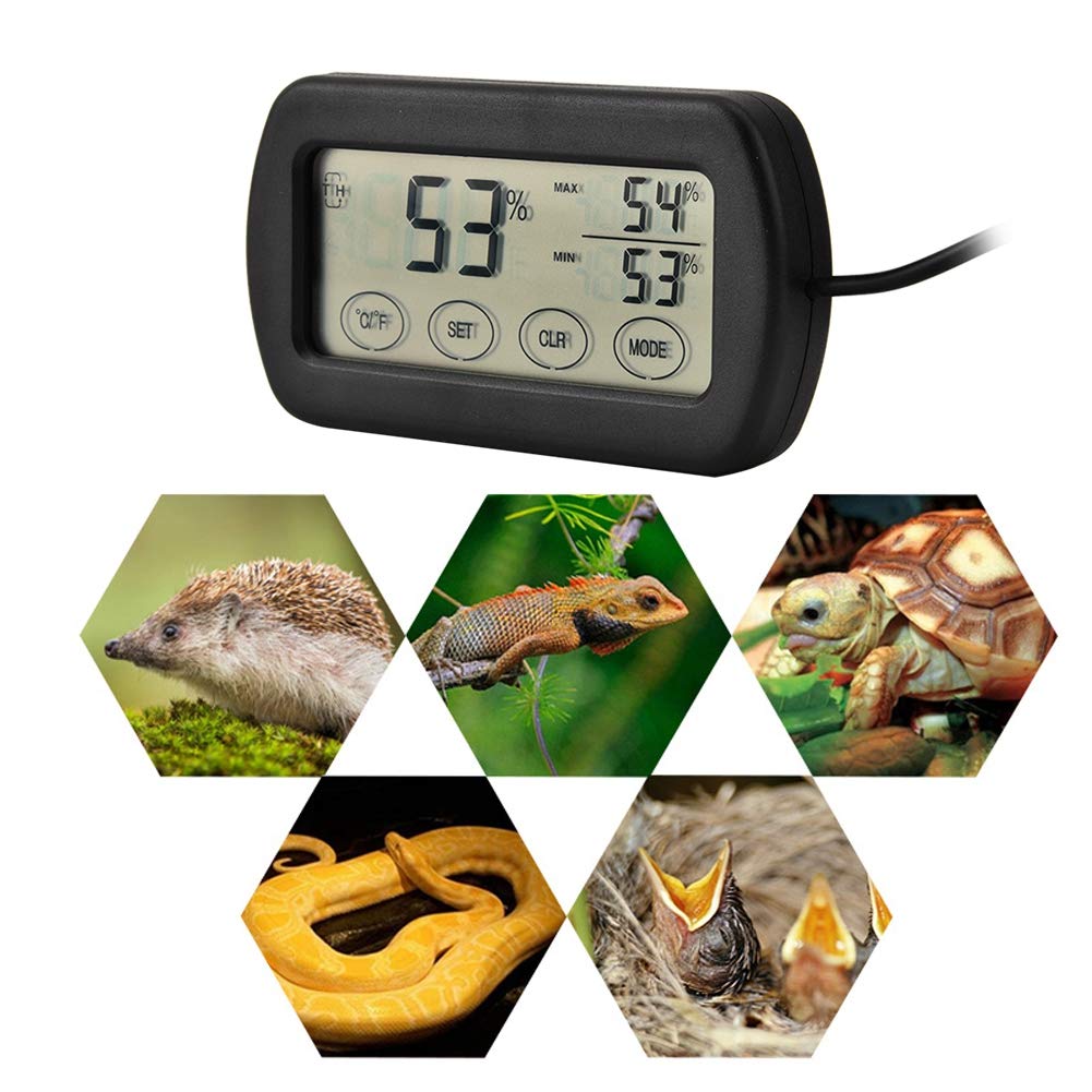 Tnfeeon Digital Thermometer Hygrometer for Egg Incubators & Reptiles - LCD Temperature & Humidity Gauge for Indoor/Outdoor Use - View 3 of 9