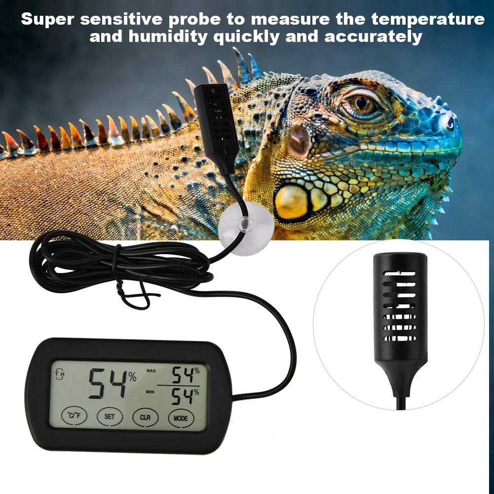 Tnfeeon Digital Thermometer Hygrometer for Egg Incubators & Reptiles - LCD Temperature & Humidity Gauge for Indoor/Outdoor Use - View 4 of 9