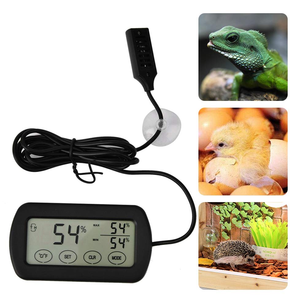 Tnfeeon Digital Thermometer Hygrometer for Egg Incubators & Reptiles - LCD Temperature & Humidity Gauge for Indoor/Outdoor Use