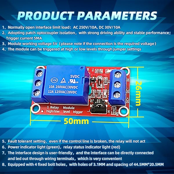 CenryKay CenryKay 5V 1 Channel Relay Module 10PCS Optocoupler Board Switch for Arduino High Low Level Trigger - View 3 of 8