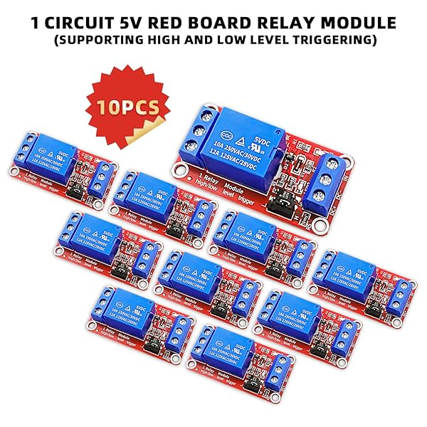 CenryKay CenryKay 5V 1 Channel Relay Module 10PCS Optocoupler Board Switch for Arduino High Low Level Trigger - View 6 of 8