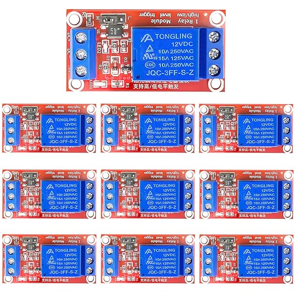 CenryKay CenryKay 12V 1 Channel Relay Module 10PCS Optocoupler Isolation High Low Level Trigger for Reliable Control