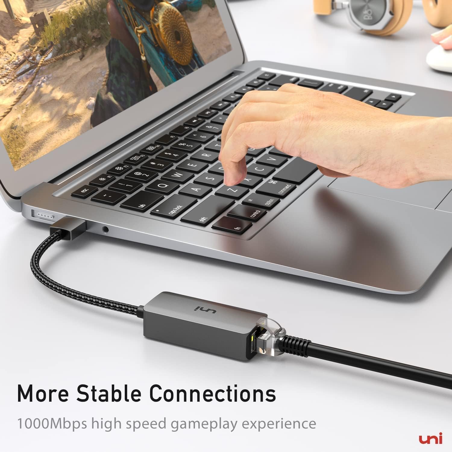 uni Driver-Free USB to Ethernet Adapter: 1000 Mbps Gigabit LAN for Laptop, MacBook, PC & Surface - Fast & Compatible! - View 3 of 9