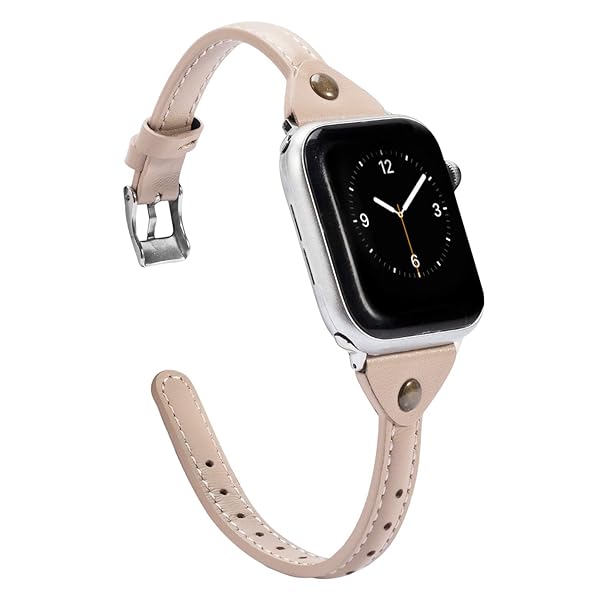 Wearlizer Wearlizer Slim Rivet Leather Apple Watch Bands for All Series Stylish Thin Strap Wristbands for Men and Women - View 2 of 8