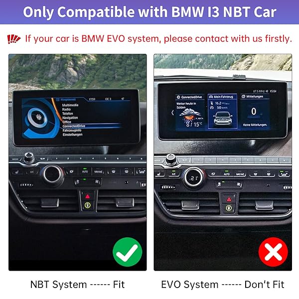 Road Top Road Top Wireless Carplay and Android Auto for BMW i3 I01 2012-2017 NBT System Compatible with Mirrorlink Reverse Camera Navigation - View 3 of 8