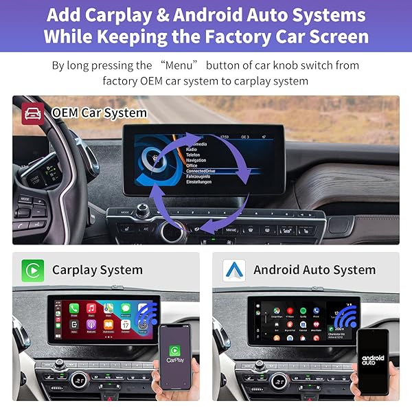 Road Top Road Top Wireless Carplay and Android Auto for BMW i3 I01 2012-2017 NBT System Compatible with Mirrorlink Reverse Camera Navigation - View 4 of 8