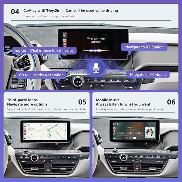 Road Top Road Top Wireless Carplay and Android Auto for BMW i3 I01 2012-2017 NBT System Compatible with Mirrorlink Reverse Camera Navigation - View 7 of 8