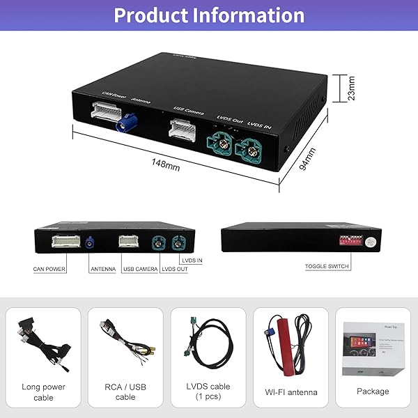 Road Top Road Top Wireless Carplay and Android Auto for BMW i3 I01 2012-2017 NBT System Compatible with Mirrorlink Reverse Camera Navigation - View 8 of 8