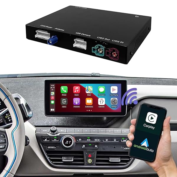 Road Top Road Top Wireless Carplay and Android Auto for BMW i3 I01 2012-2017 NBT System Compatible with Mirrorlink Reverse Camera Navigation