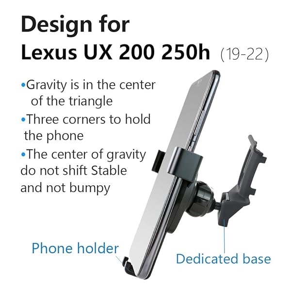 musttrue LUNQIN Car Phone Holder for Lexus UX 200 250h 2019 2020 Auto Accessories Navigation Bracket Mobile Cell Phone Mount - View 7 of 7