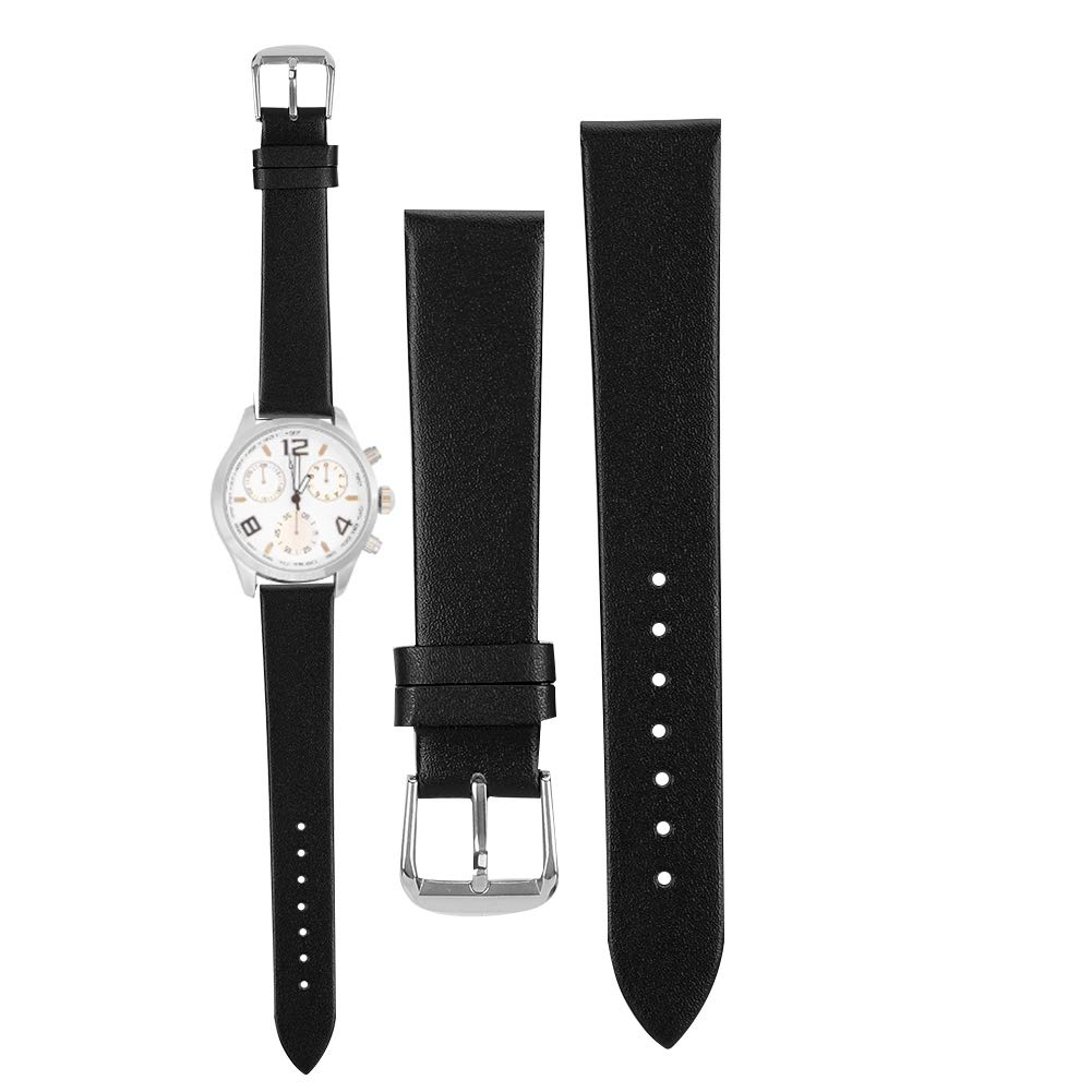 ZJchao ZJchao 19mm Unisex PU Leather Watch Strap Replacement Band for All Watches Black Pin Buckle Accessory - View 4 of 9