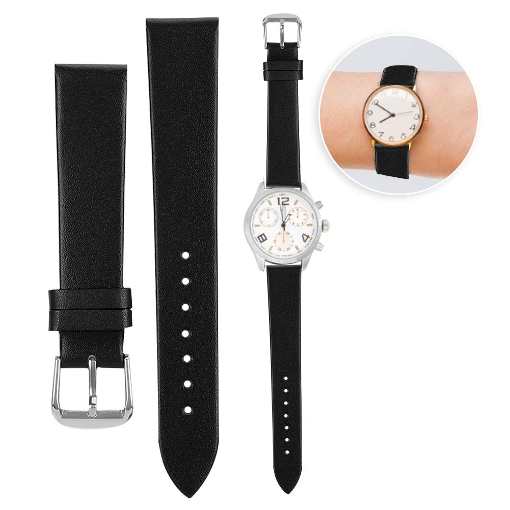 ZJchao ZJchao 19mm Unisex PU Leather Watch Strap Replacement Band for All Watches Black Pin Buckle Accessory - View 6 of 9