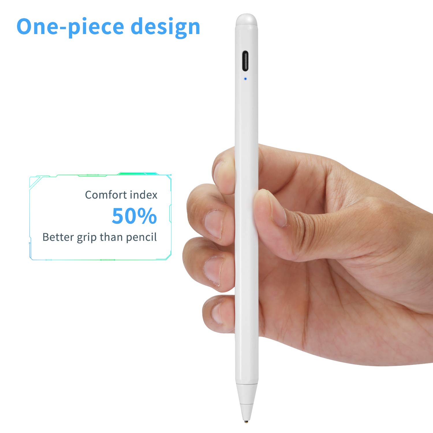 EDIVIA Active Stylus Pen for Android Tablet Lenovo HP Samsung Ultra Fine Tip Digital Pencil for Drawing and Writing White - View 2 of 6