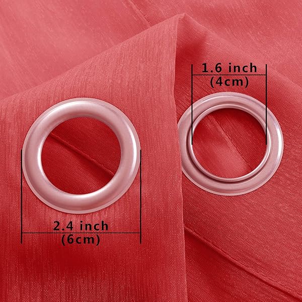 KOUFALL "Christmas Red Curtains 45" Grommet Sheer Drapes - Set of 2 for Kitchen, Bathroom & Boys Bedroom - Perfect for Small Windows" - View 8 of 9