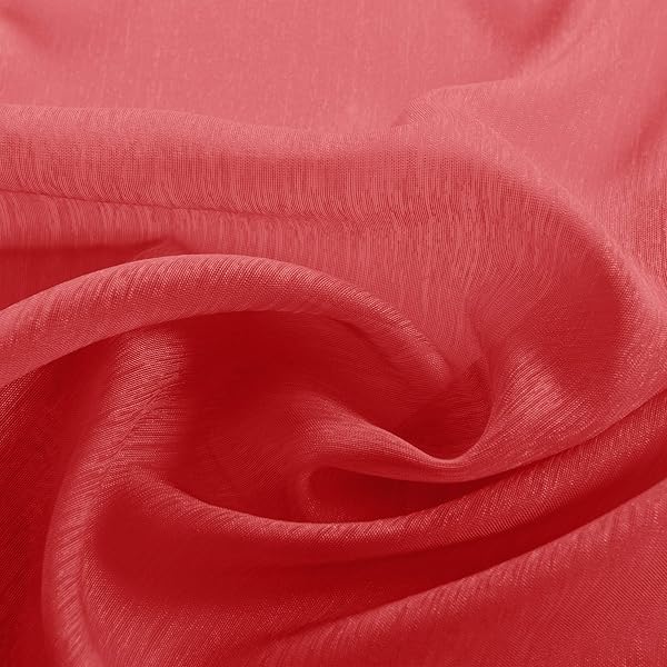 KOUFALL "Christmas Red Curtains 45" Grommet Sheer Drapes - Set of 2 for Kitchen, Bathroom & Boys Bedroom - Perfect for Small Windows" - View 9 of 9