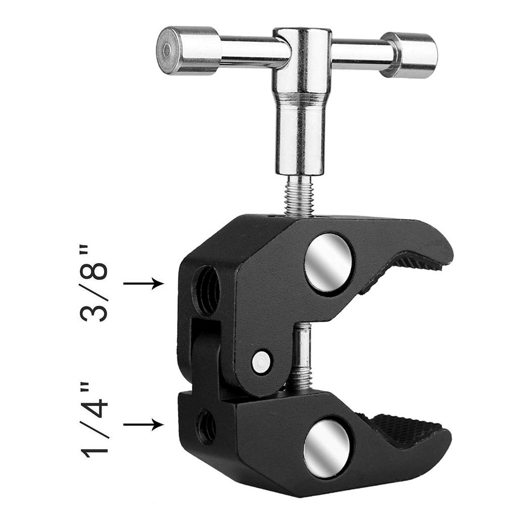 Buy SLOW DOLPHIN Super Clamp for DSLR & Cameras - 1/4'' & 3/8'' Thread Clip (2PCS) for Lights, Umbrellas & More - View 3 of 7