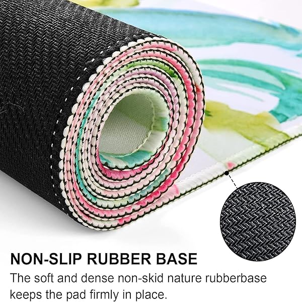 HAOCOO HAOCOO Floral Extended Desk Pad Large Mouse Mat Waterproof Non-Slip Rubber Base Perfect for Office Use - View 5 of 8