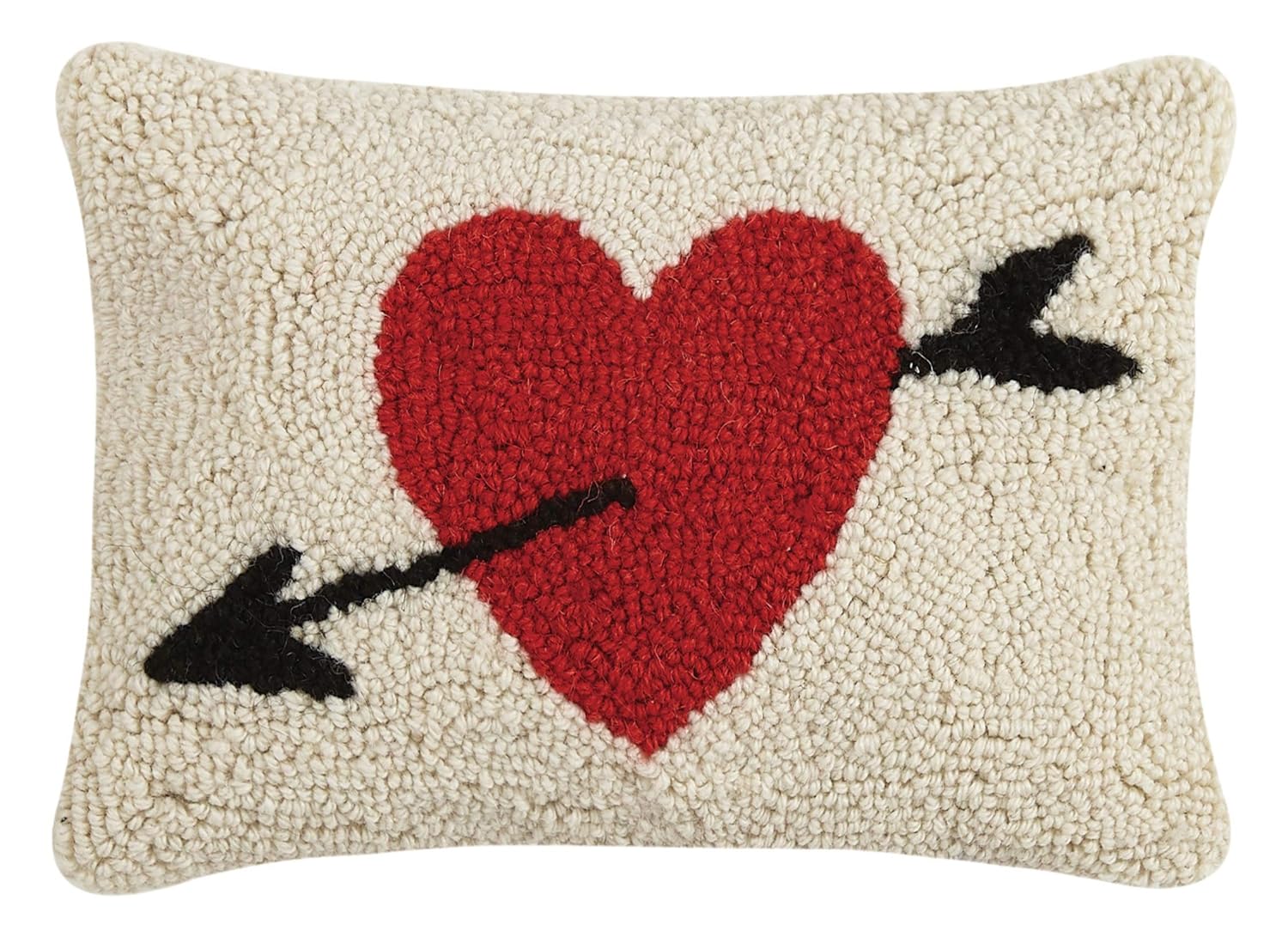 Peking Handicraft Peking Handicraft Heart Cupids Arrow Hook Pillow 12 Inch Length Decorative Accent for Home