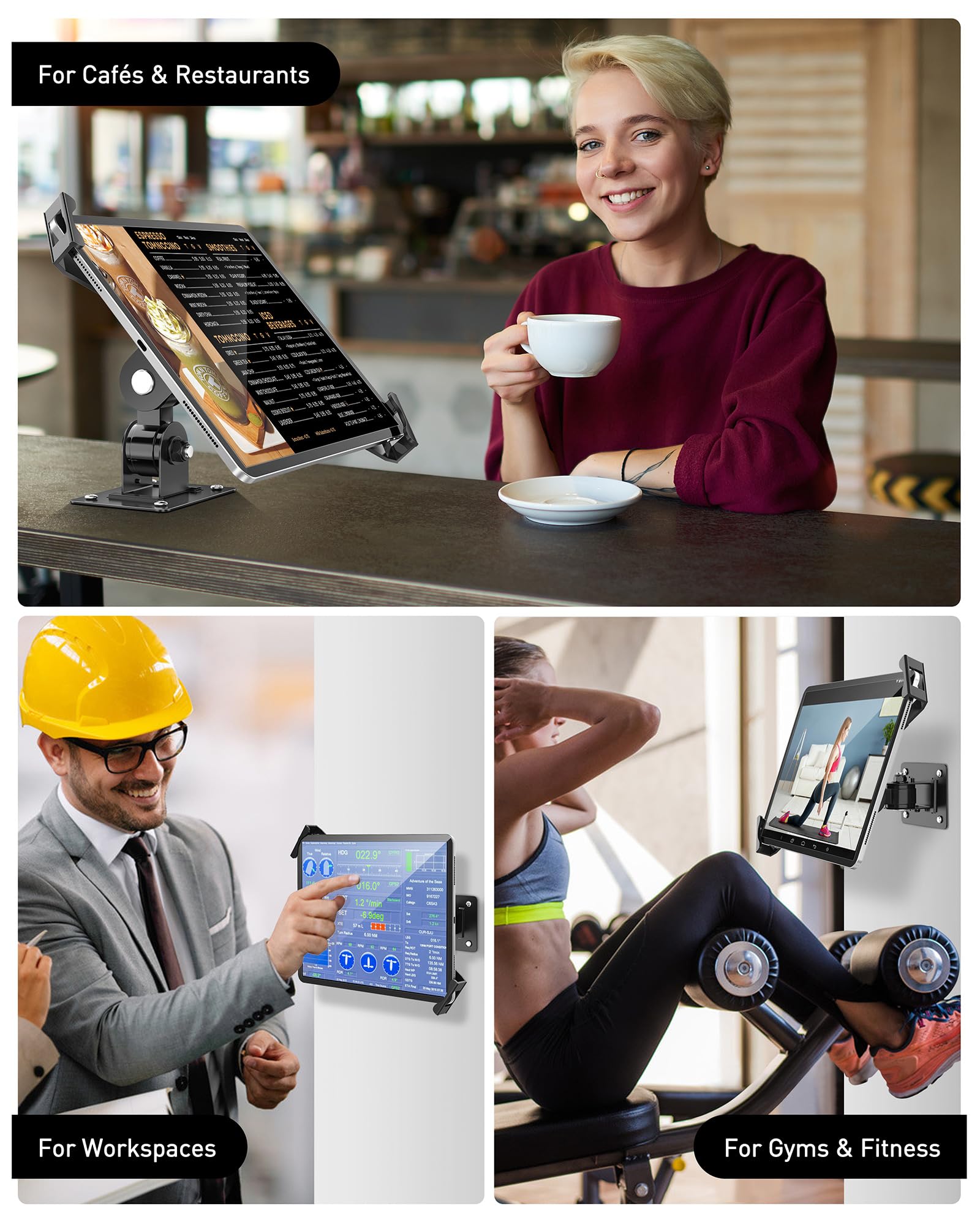 AboveTEK "AboveTEK Tablet Wall Mount: Secure 7-11" Tablets with Anti-Theft Lock & Swivel Holder for iPad, Galaxy Tab & More" - View 5 of 7