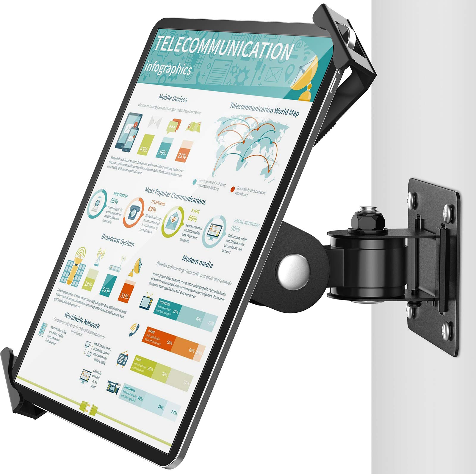AboveTEK "AboveTEK Tablet Wall Mount: Secure 7-11" Tablets with Anti-Theft Lock & Swivel Holder for iPad, Galaxy Tab & More"