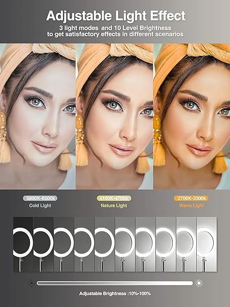 elitehood Elitehood 12 Inch Ring Light for iPad with Tripod Stand Dimmable Makeup Light for YouTube Selfie Photography and VLOG - View 6 of 10