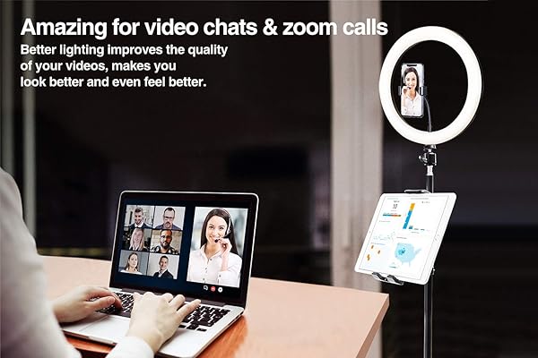 elitehood Elitehood 12 Inch Ring Light for iPad with Tripod Stand Dimmable Makeup Light for YouTube Selfie Photography and VLOG - View 8 of 10