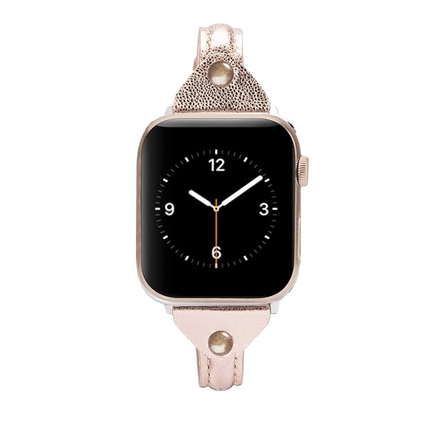 Wearlizer Wearlizer Slim Rivet Leather Apple Watch Bands for All Series Stylish Thin Strap Wristbands for Men and Women - View 5 of 6
