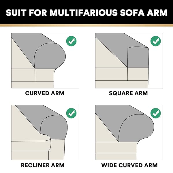 PrinceDeco PrinceDeco 4 Pack Thick Velvet Stretch Armrest Covers Non Slip Camel for Chairs and Sofas - View 6 of 8