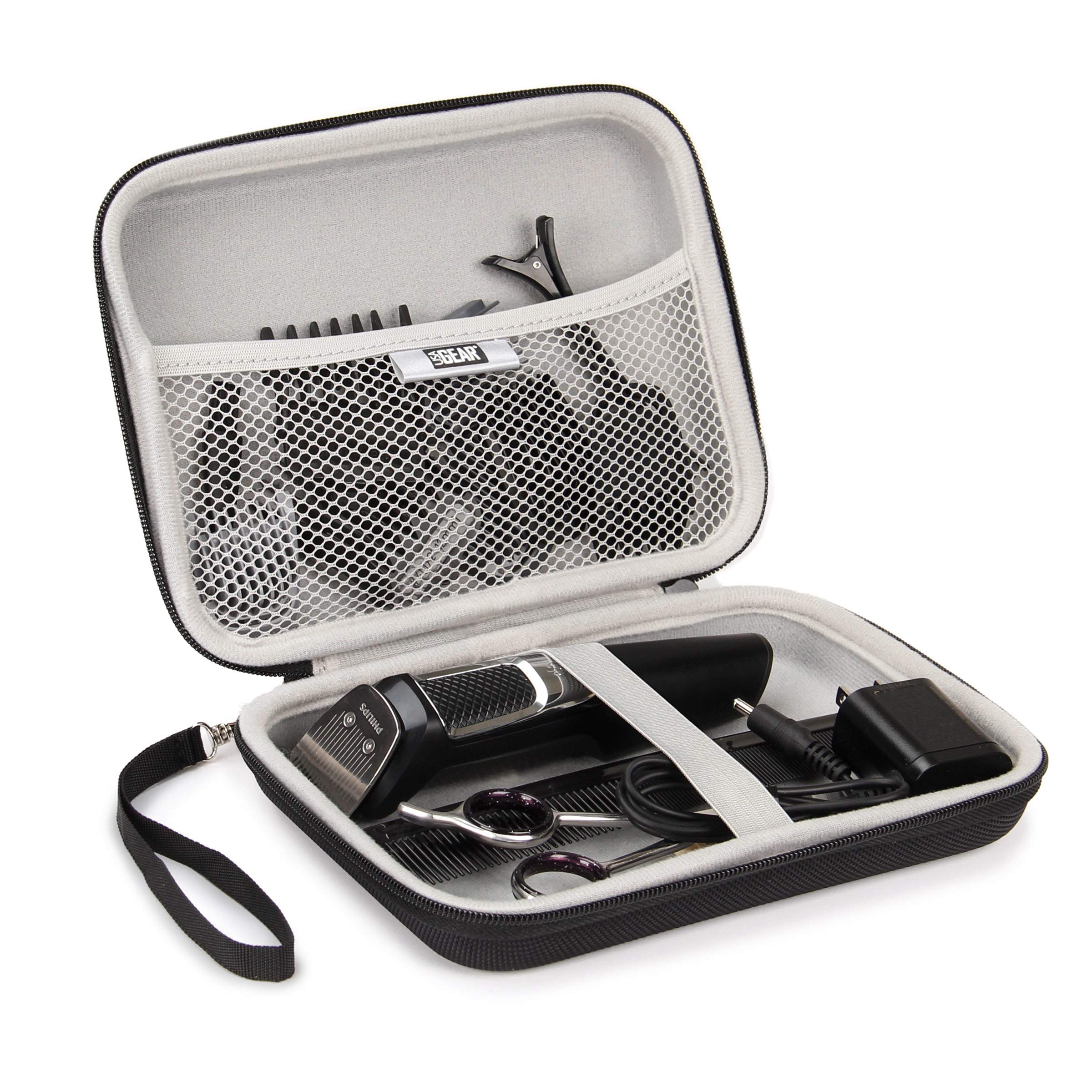 USA Gear "USA GEAR 7.5" Hard Shell Hair Clipper Case - Fits Wahl, Andis, Oster & More | Durable Protection for Hair Trimmers"