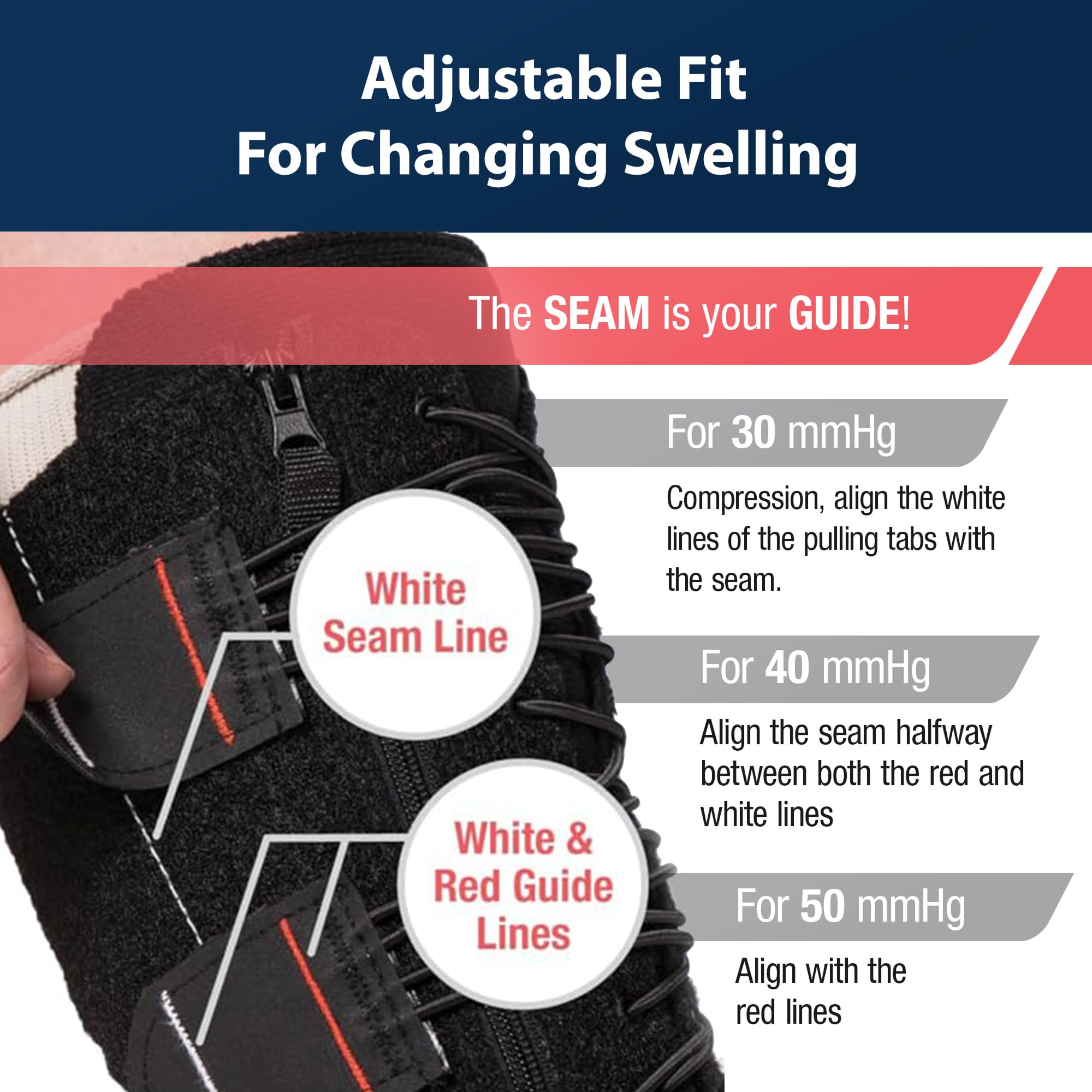 EXTREMIT-EASE EXTREMIT-EASE Compression Garment 30-50 mmHg Lower Leg Wrap for Lymphedema Venous Insufficiency Post-Op Edema Small Tall Black - View 4 of 4