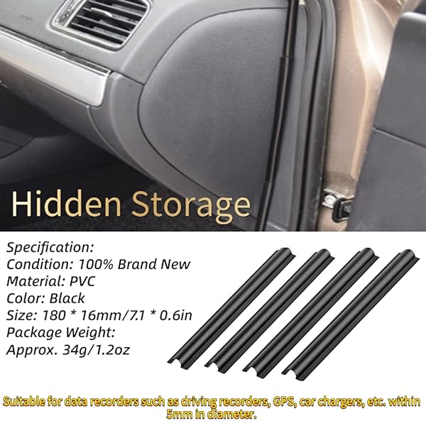 KIMISS KIMISS 4Pcs Car Wire Sleeve Concealed Cable Organizers for Neat and Tidy Vehicle Wiring - View 5 of 10