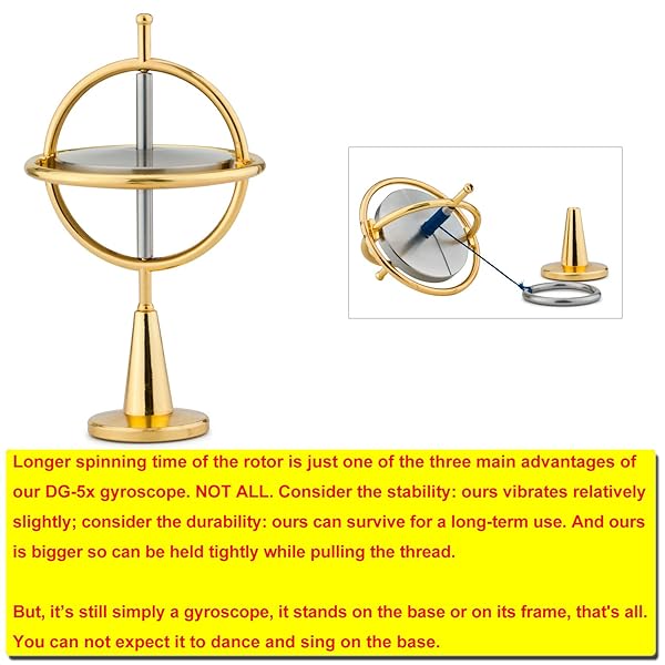 DjuiinoStar DjuiinoStar Heavy Duty Gyroscope Solid Stainless Steel Rotor 8000 RPM Sturdy Gaming Experience High End Office Toy Addictive Science Gear DG-5PRO-01 - View 3 of 8