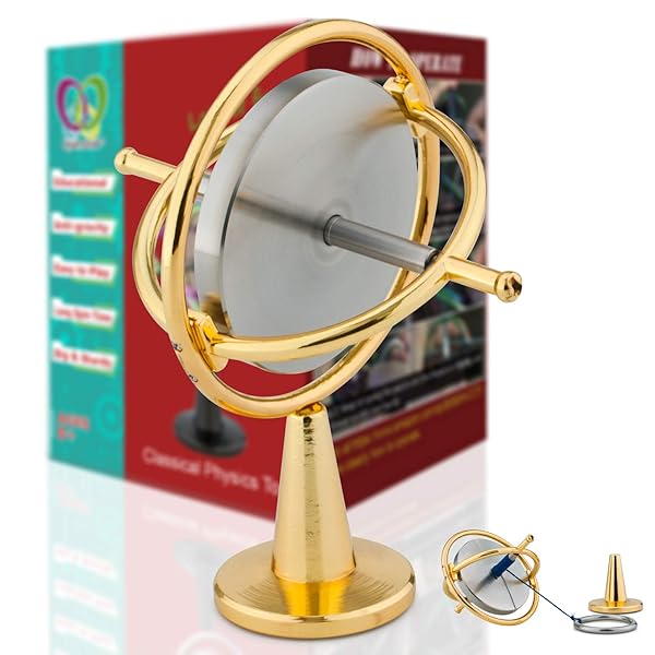 DjuiinoStar DjuiinoStar Heavy Duty Gyroscope Solid Stainless Steel Rotor 8000 RPM Sturdy Gaming Experience High End Office Toy Addictive Science Gear DG-5PRO-01