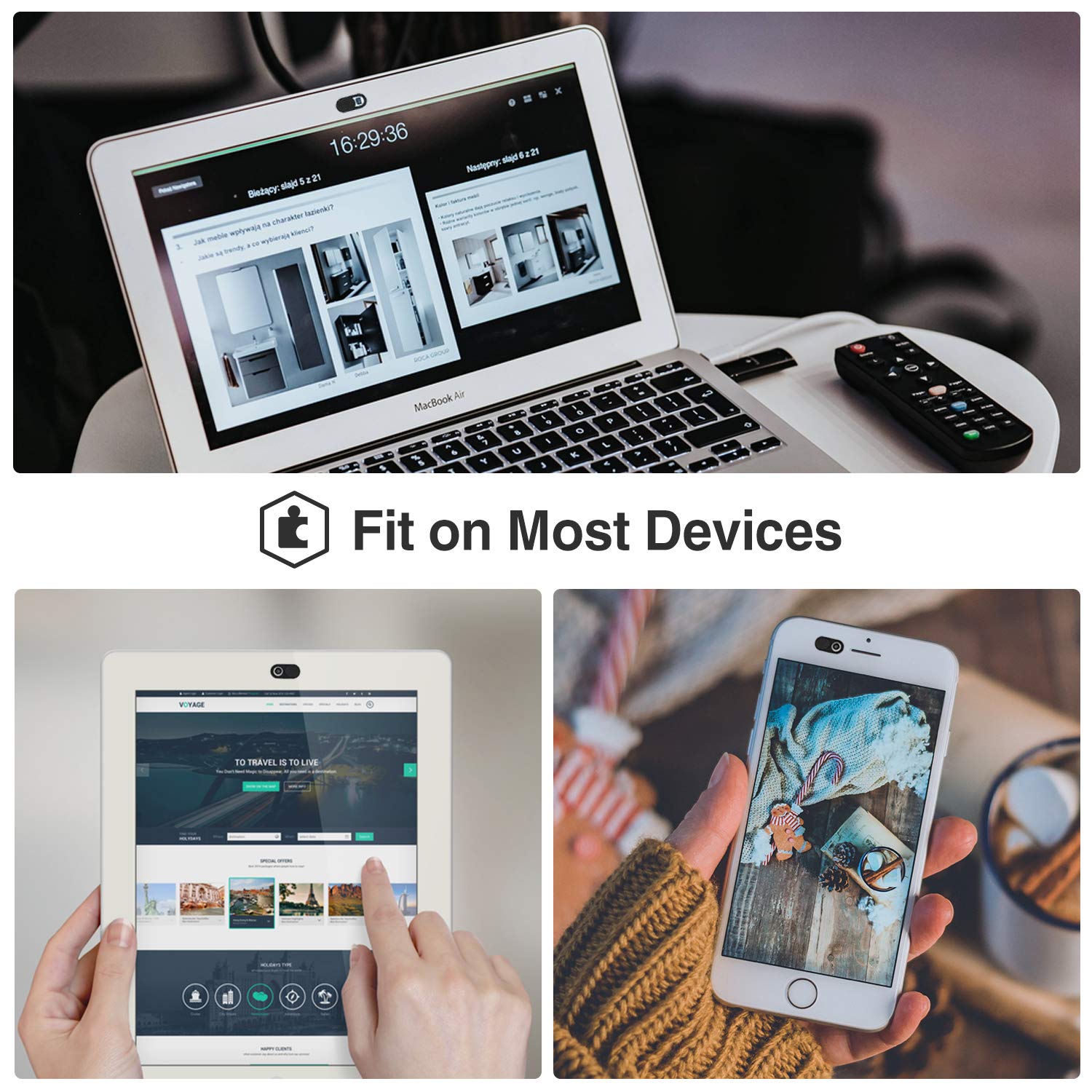 ProCase ProCase Webcam Cover Slide 6 Pack Ultra Thin Flexible Camera Blocker for Laptop Phone Privacy Security Black - View 5 of 7