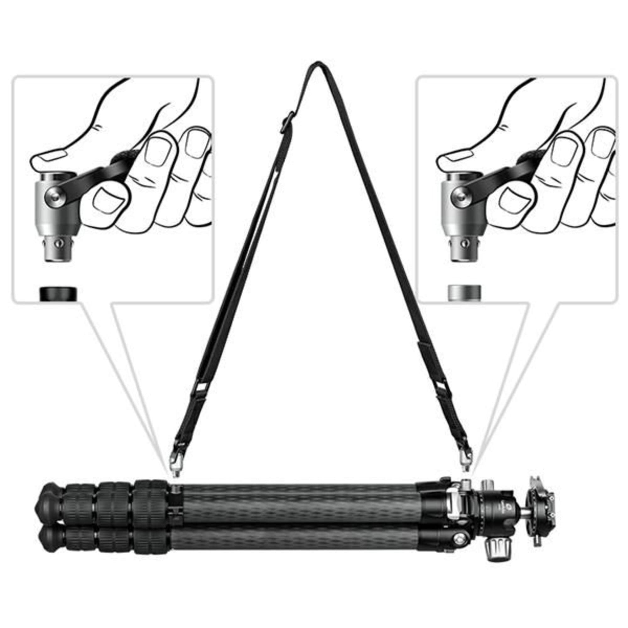 Leofoto Push Button Quick Detach Modular Tripod Strap 40LM for LM-402C LM-404C LM-405C 40mm Diameter 3/8 Inch Screw - View 3 of 3