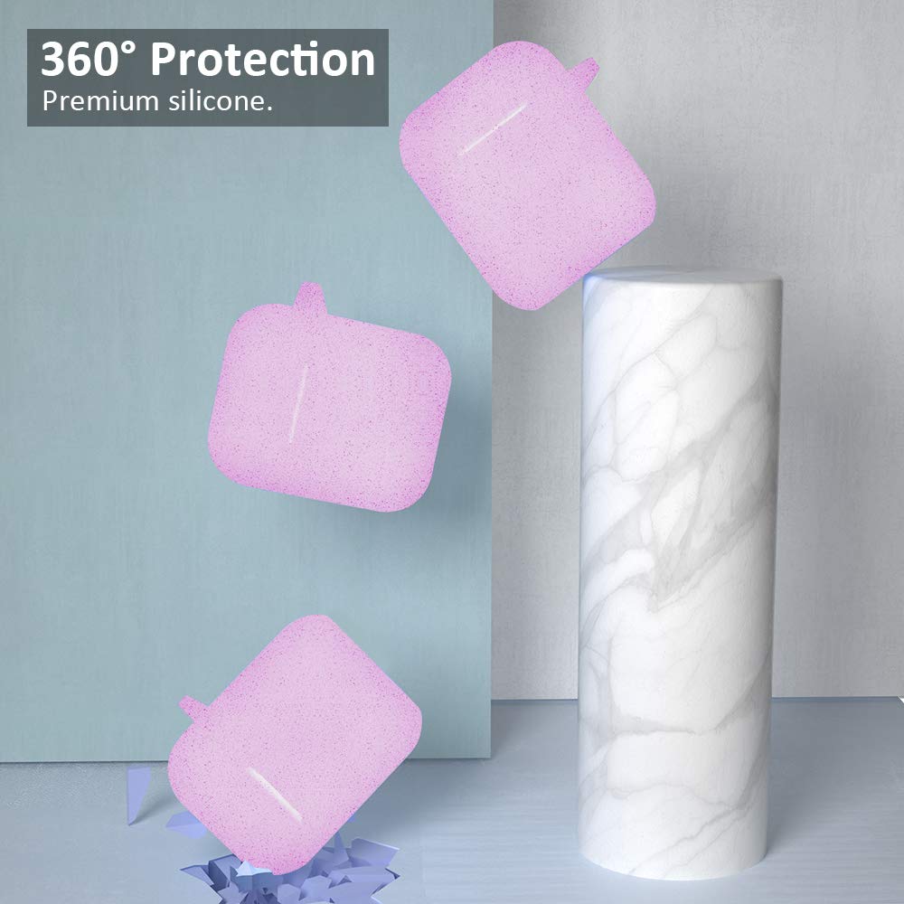 SATLITOG SATLITOG Glitter Purple Silicone Case for Apple AirPods 1 and 2 Wireless and Wired Charging with Front LED Visibility - View 3 of 7