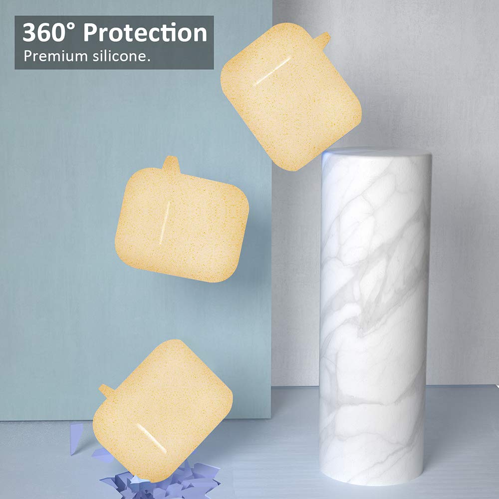 SATLITOG SATLITOG Glitter Gold Silicone Case for Apple AirPods 1 and 2 Wireless and Wired Charging Case with Front LED Visibility - View 3 of 7