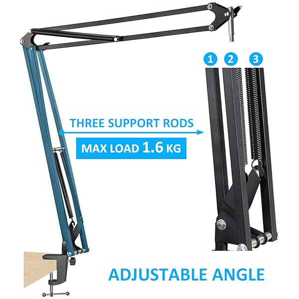 YOUSHARES 20 Inch Rode Podmic Stand with Pop Filter Professional Boom Arm and Windscreen for Rode PodMic Cardioid Dynamic Podcasting Microphone by YOUSHARES - View 5 of 8